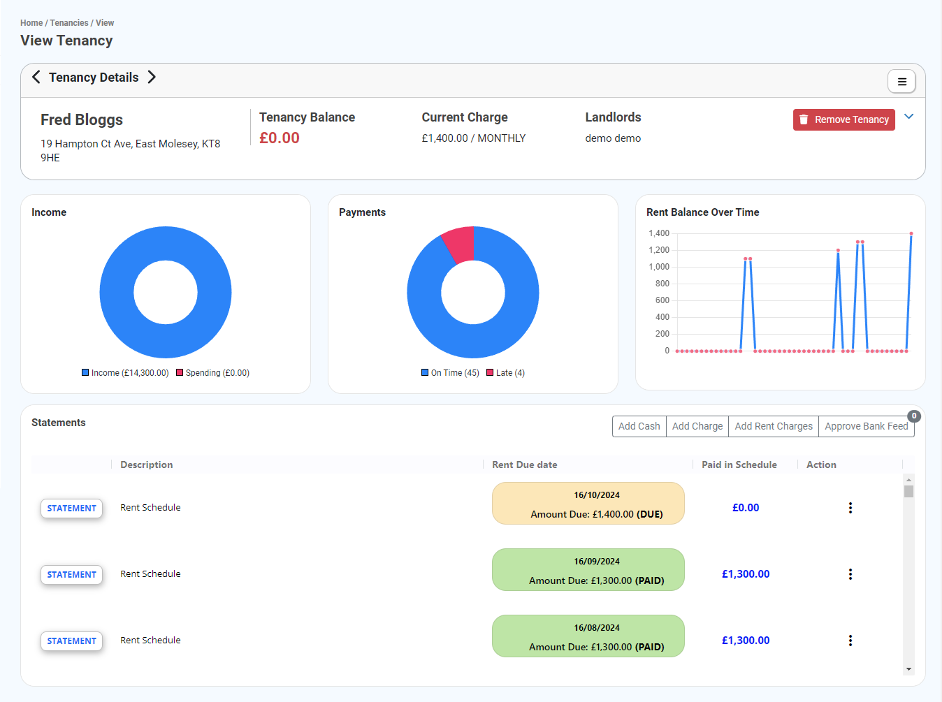 Tenant management and rent tracking